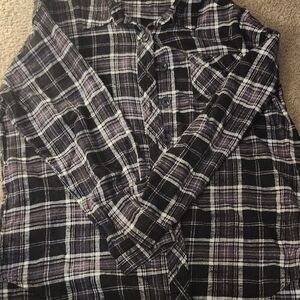 Plaid Men's Shirt - Black and White